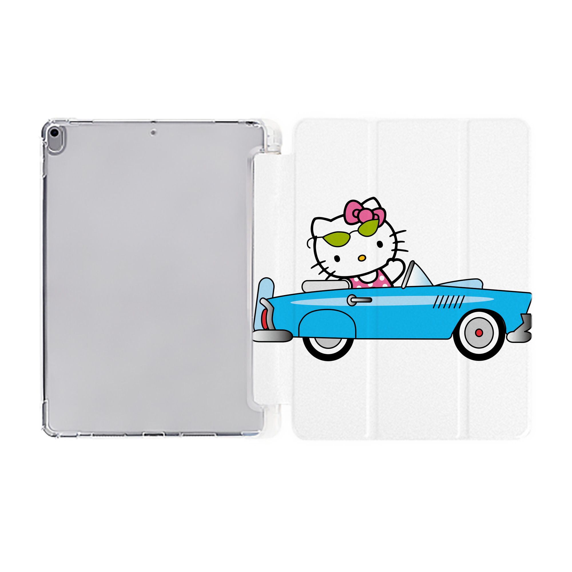 （画像用） Hello Kitty ハローキティ IPad ケース ペン収納付き 三つ折りスタンド PUレザー×シリコン 対応機種9.5/10.5/10.9インチ
